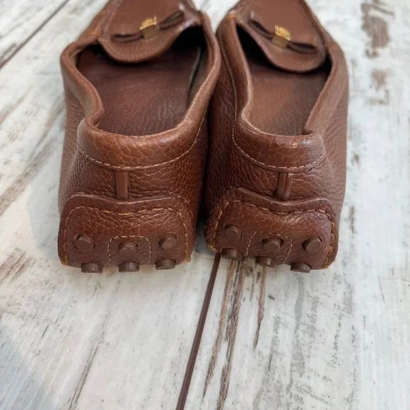 Tory Burch Ludlow Brown Pebbled Leather Driving Loafers - Size 8.5 - Picture 16 of 16